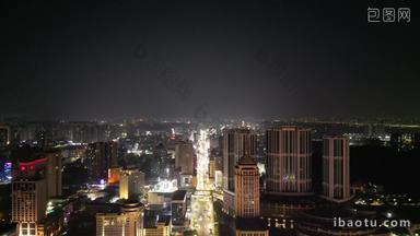 航拍广东中山城市夜景灯光